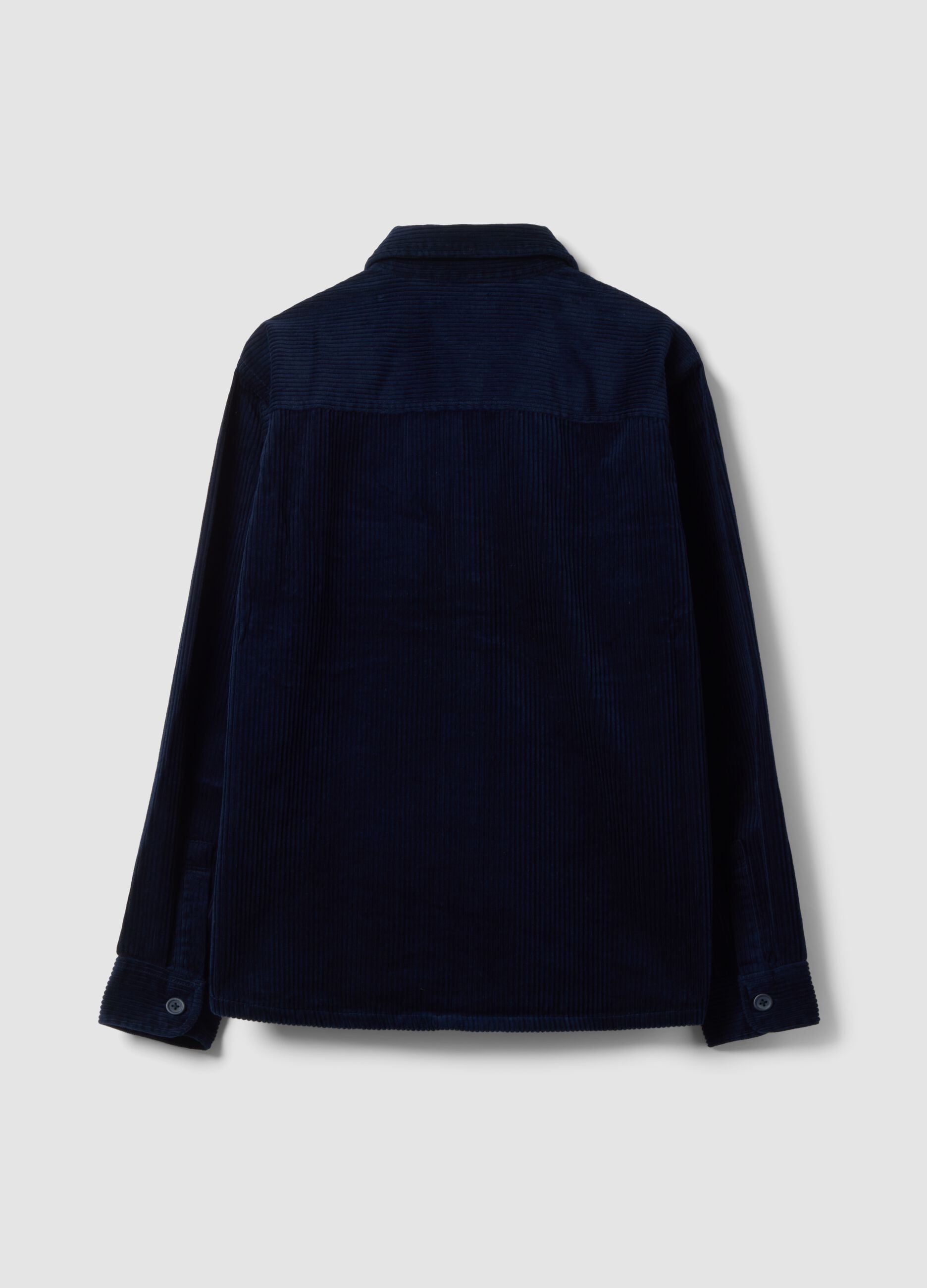 Blue pure cotton corduroy shacket in an oversized fit