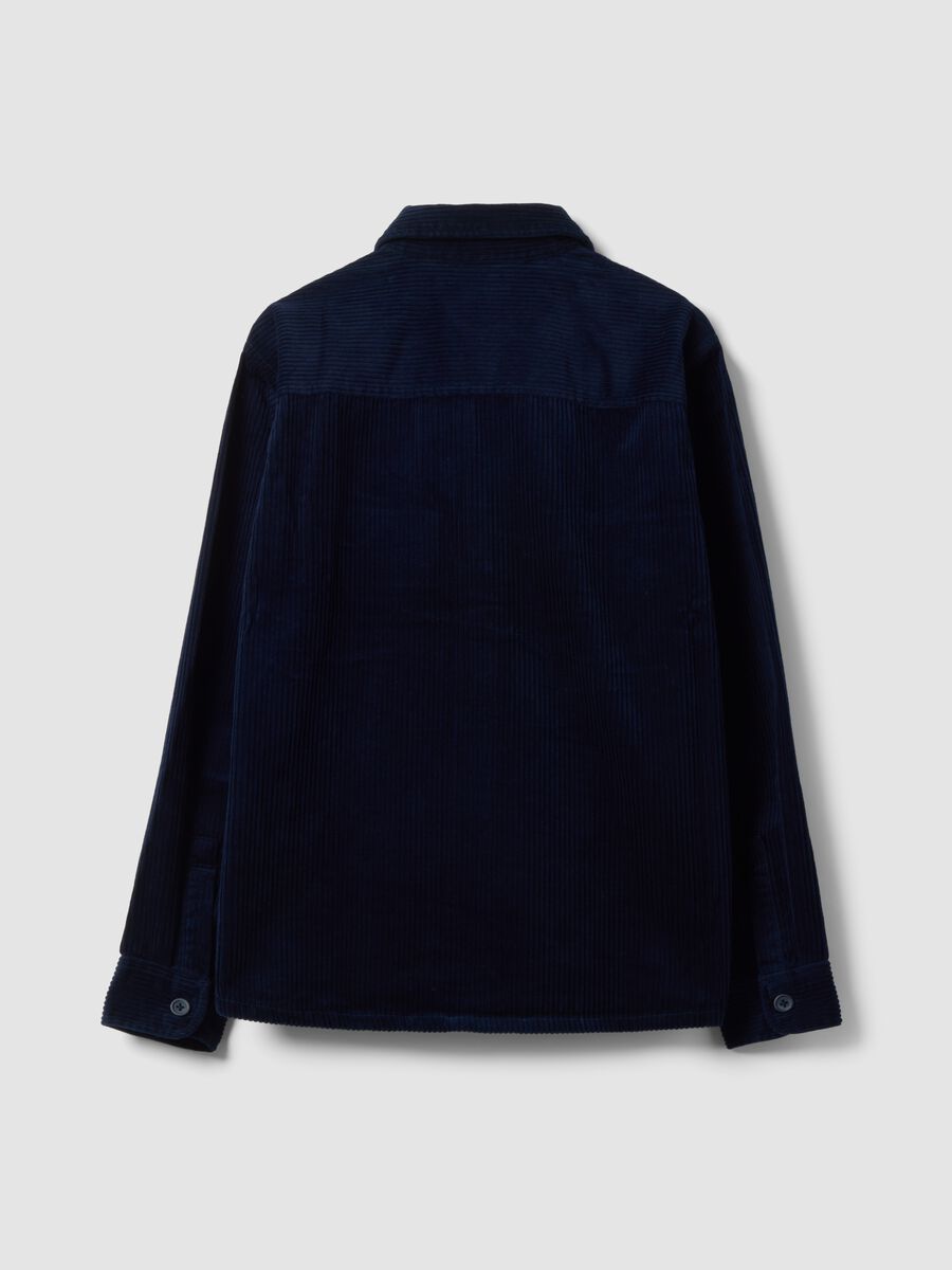 Blue pure cotton corduroy shacket in an oversized fit_6