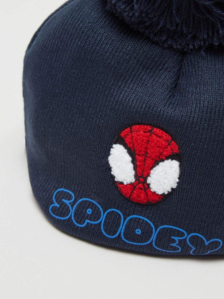 Spidey hat with pompom and ear flaps_2