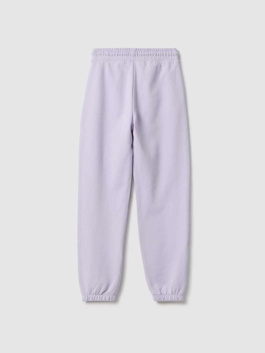 Girls' purple pure cotton trousers regular fit_4