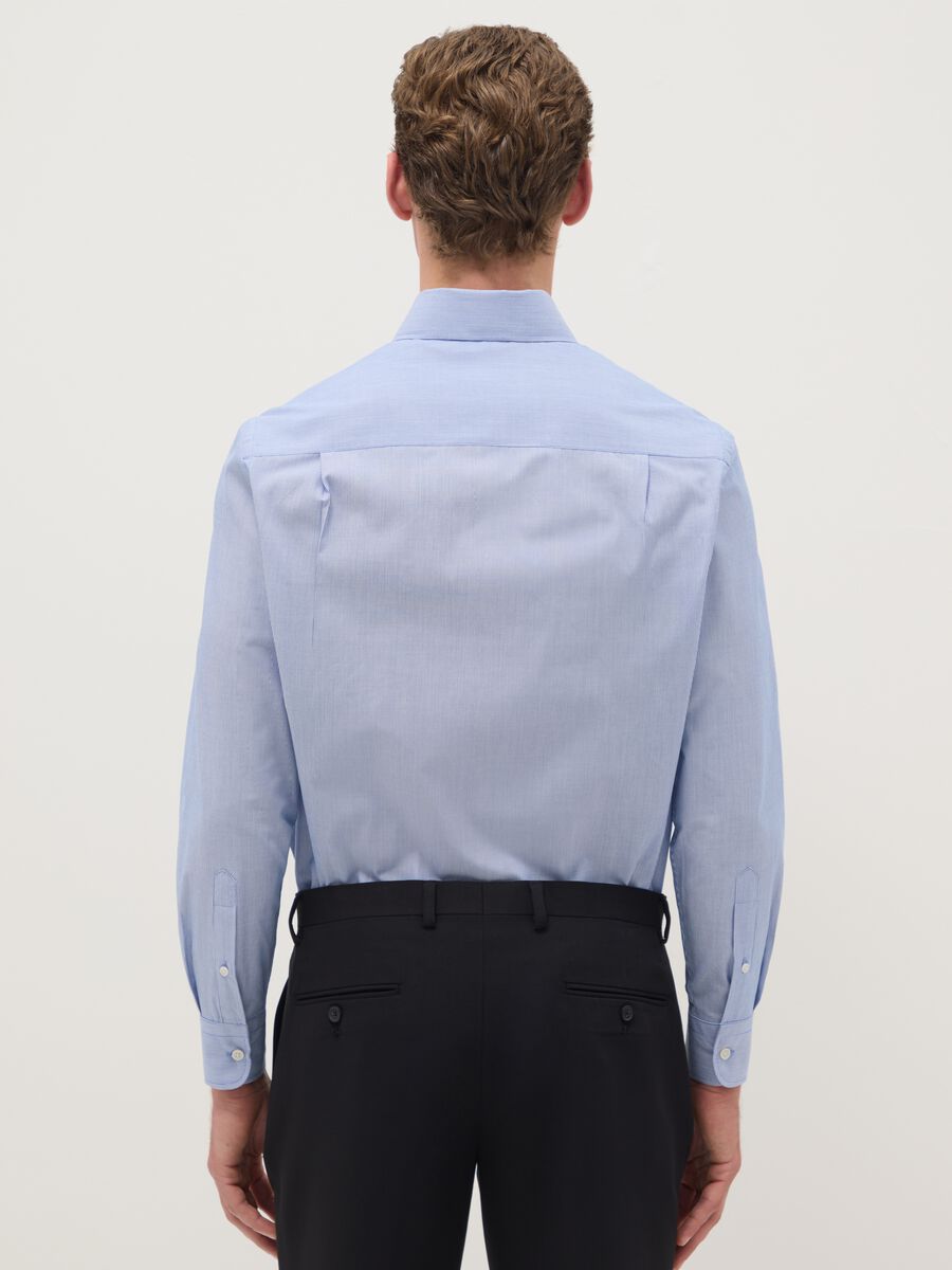 Light blue striped shirt in cotton blend regular fit easy iron_2