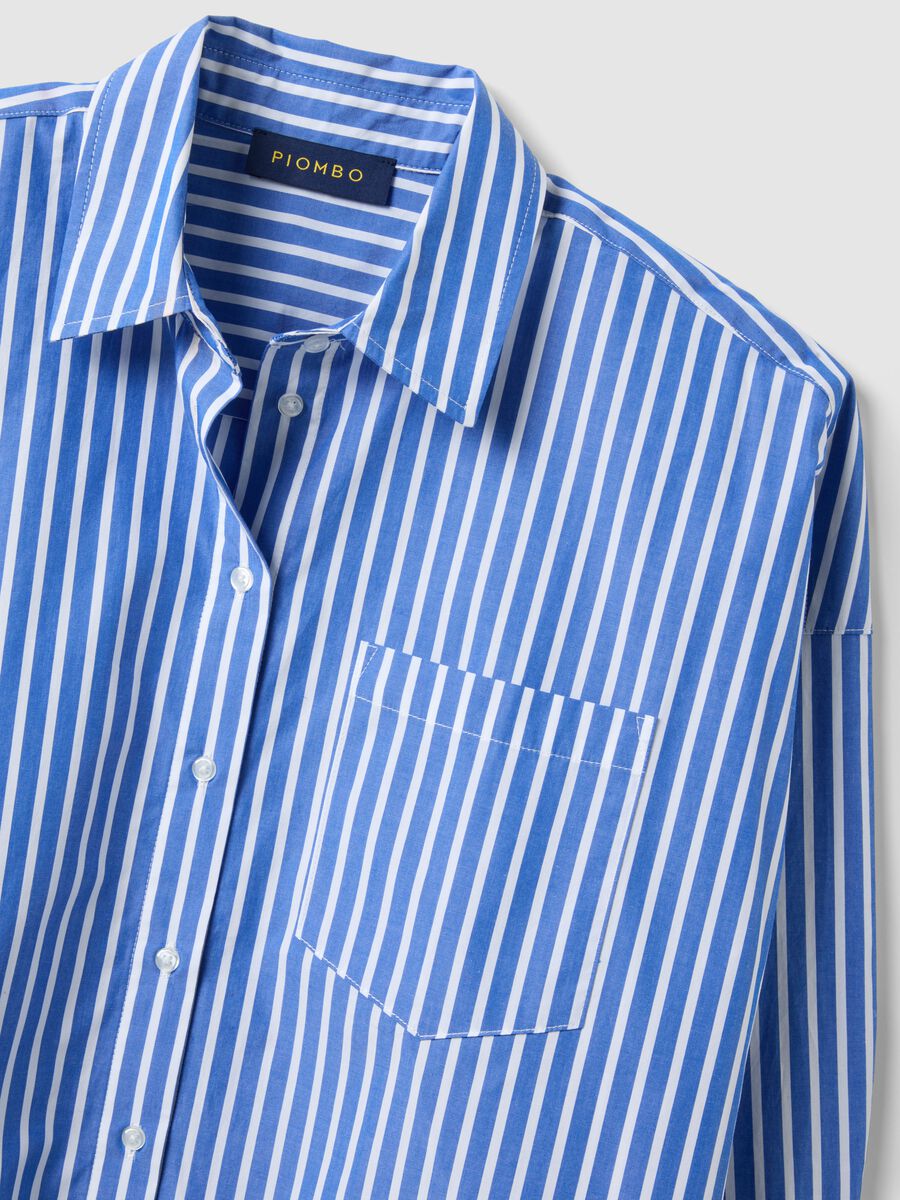 Multicolour striped pure cotton oversized fit shirt_5