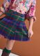 Girls&rsquo; multicolour stretch viscose checked skirt_1