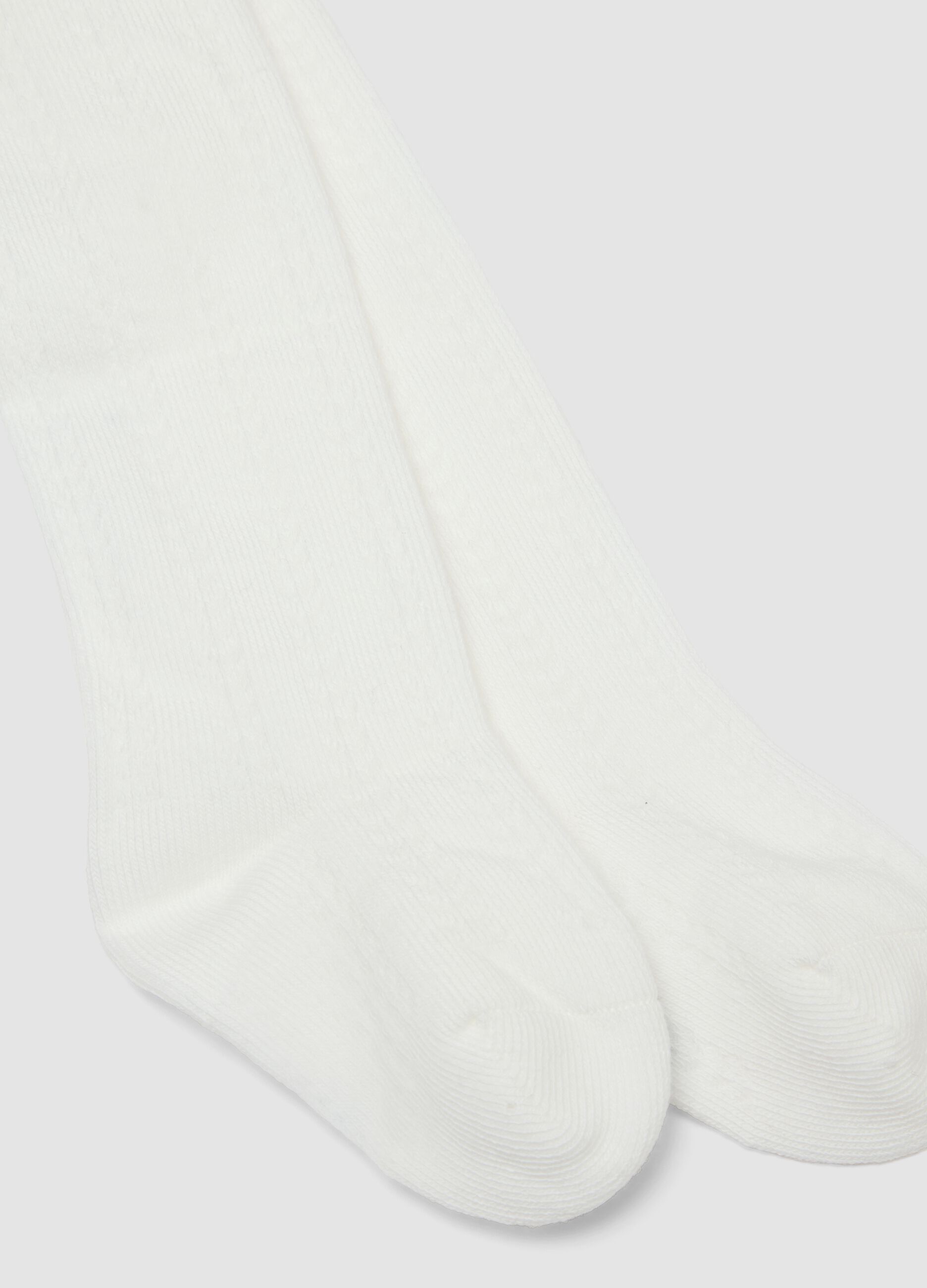 Collant bianchi in cotone organico elasticizzato