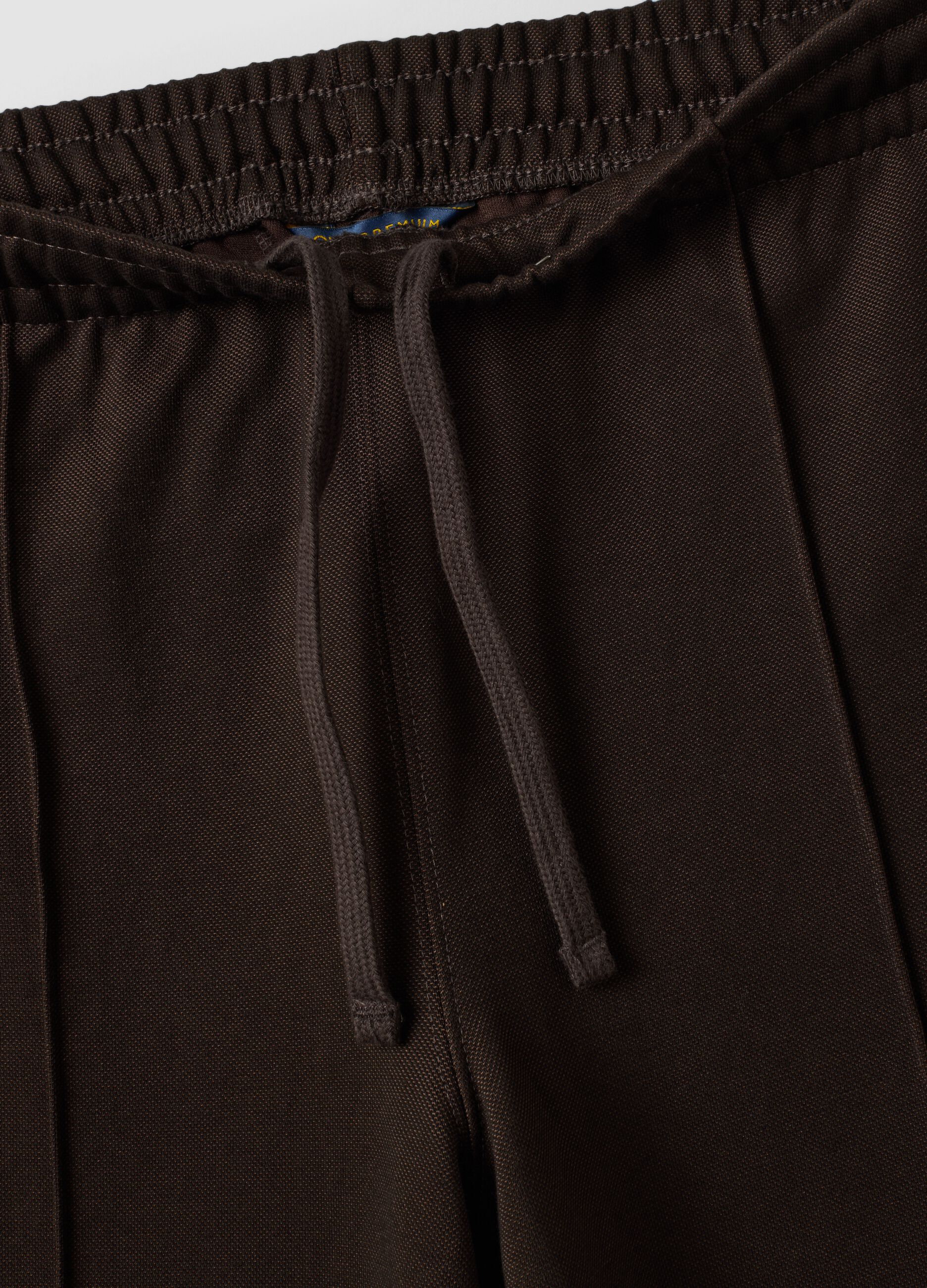 Men&rsquo;s brown relaxed-fit stretch joggers