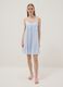Pure cotton nightdress with white and light blue stripes and straps_0