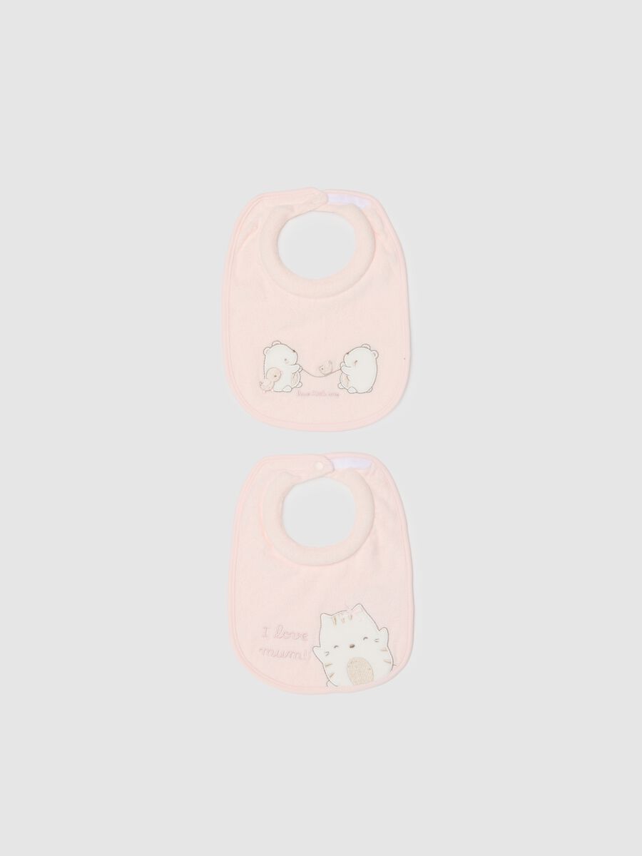 Pack of two pink pure cotton bibs regular fit for babies_0