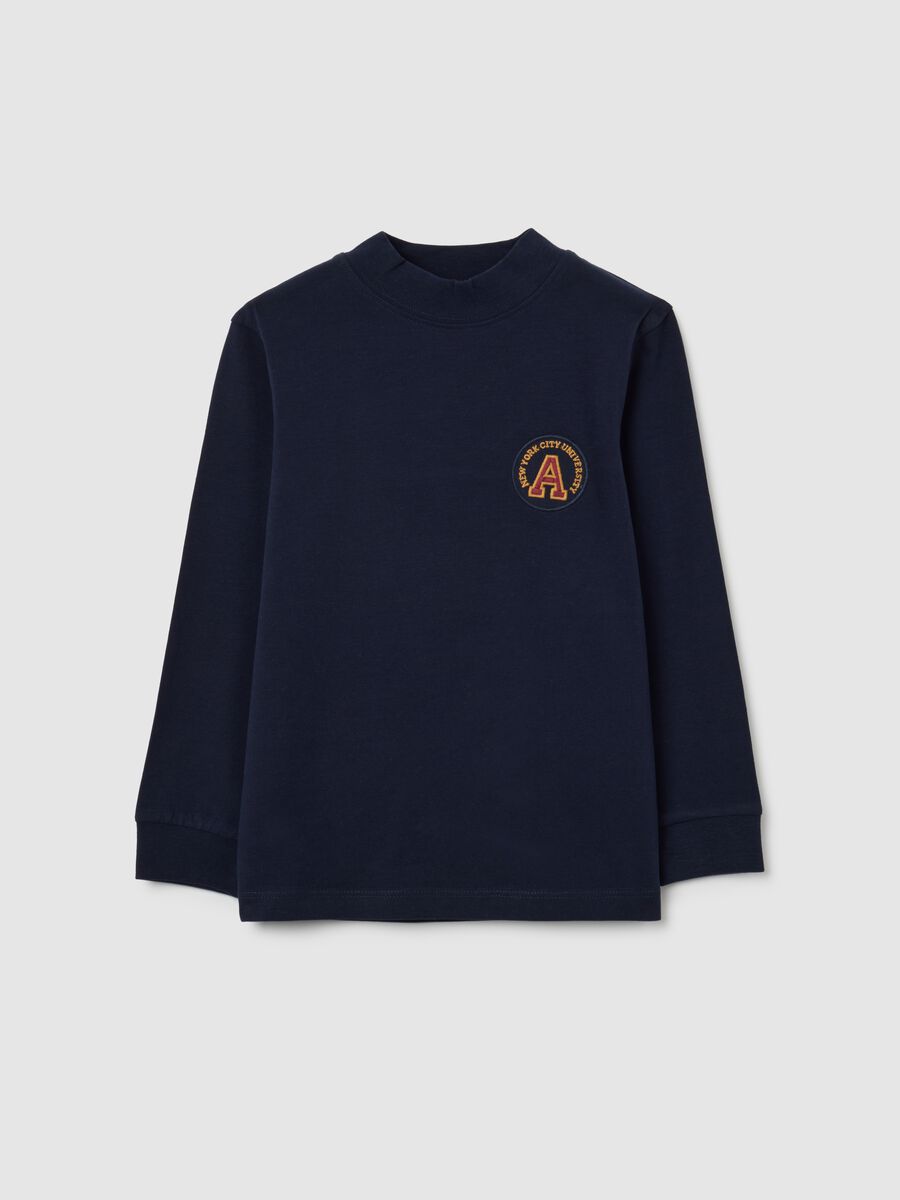 Blue stretch cotton children's top regular fit_0