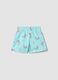 Girls' sky blue pure cotton shorts - regular fit with rainbows_0