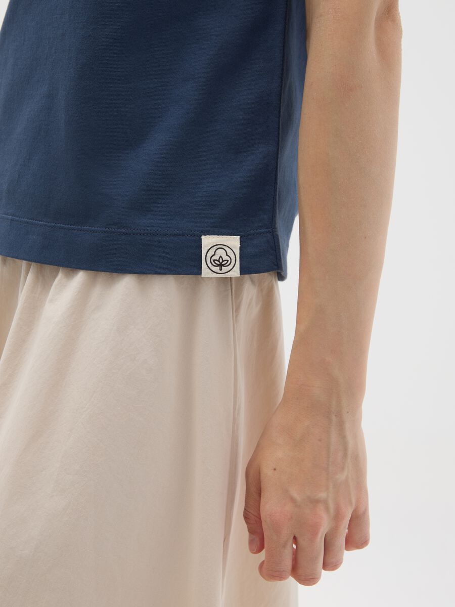 Blue T-shirt in pure Italian cotton regular fit_3