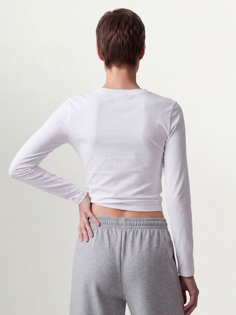 White long-sleeve pure cotton jersey T-shirt, regular fit_3