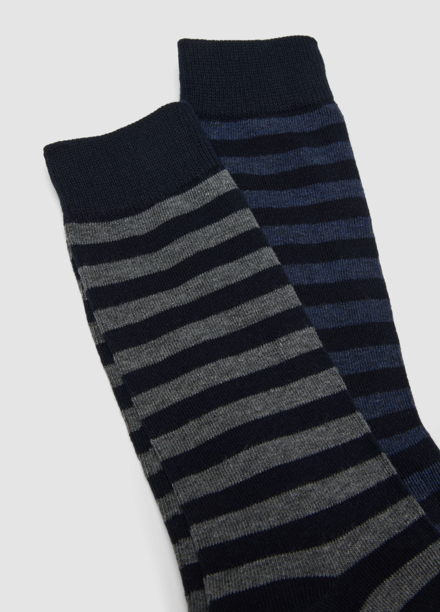 3er-Pack blaue Mid-Crew-Socken aus elastischer Bio-Baumwolle