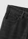 Black denim cotton blend regular fit stretch jeans_5