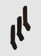 3-pack of brown long socks in stretch organic cotton_0