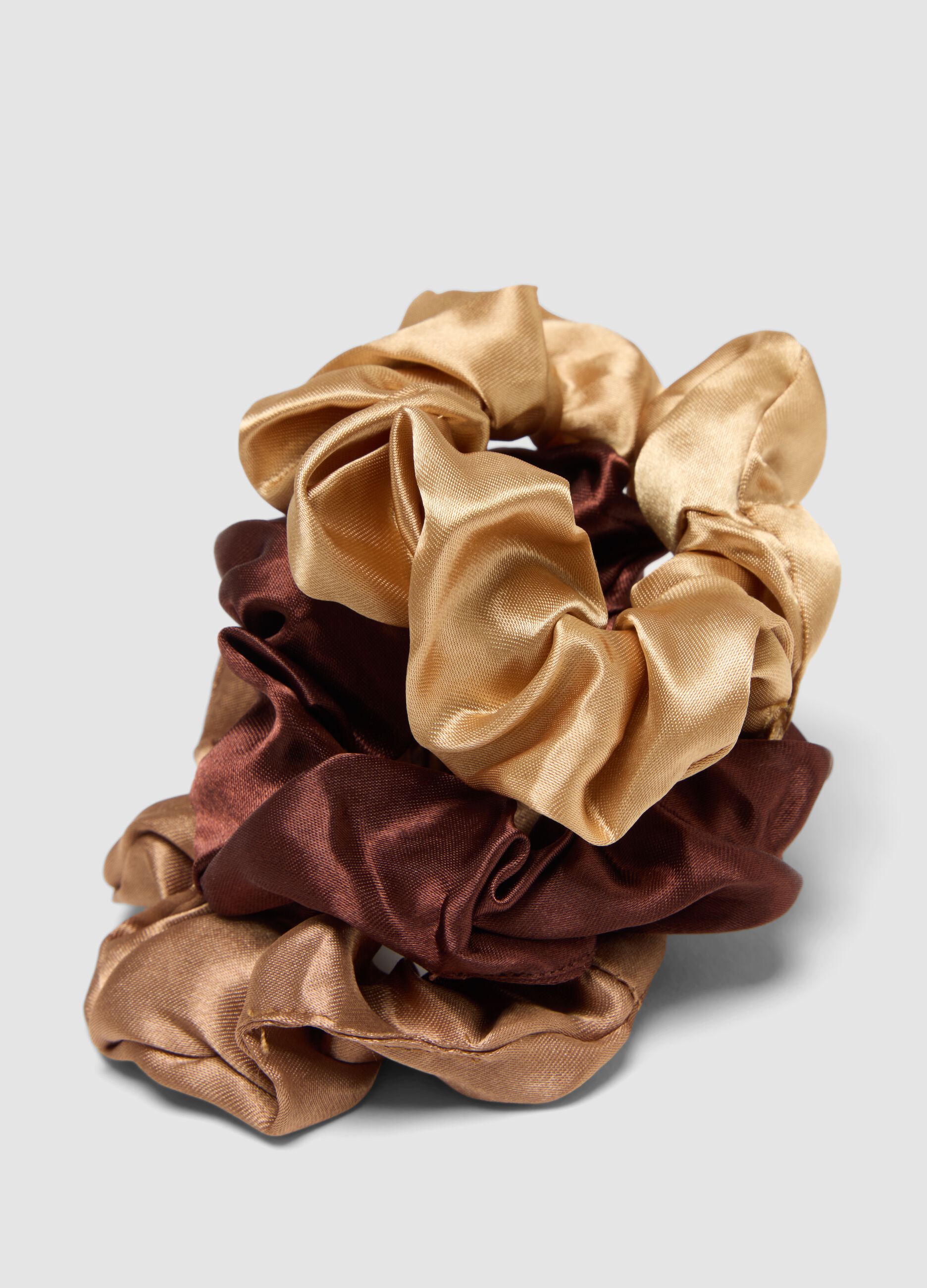 SINCERELY HAIR Scrunchies de cetim tamanho m&eacute;dio, pack de 3, Mocha