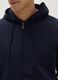 Blue regular fit cotton-blend hoodie with zip_3