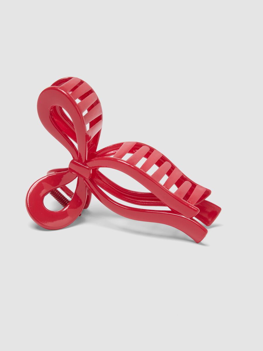 Red bow-shaped hair clip_1