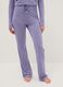 Purple pyjama trousers regular fit with lace details_1