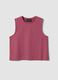 Pink cotton-blend tank top_4