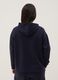 Blue stretch viscose hoodie regular fit with zip_3