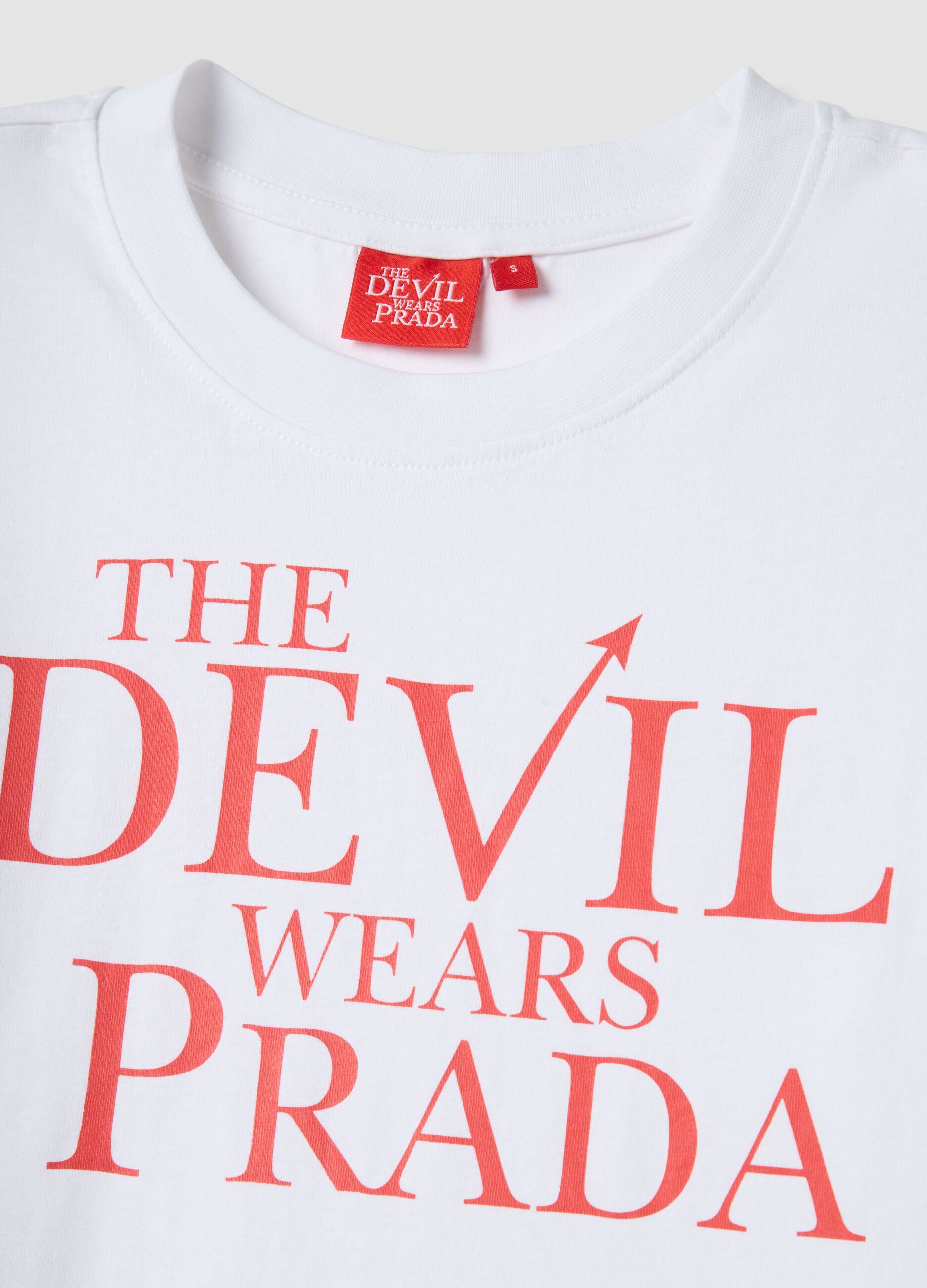 Camiseta blanca de algod&oacute;n puro regular fit 'The Devil wears Prada'