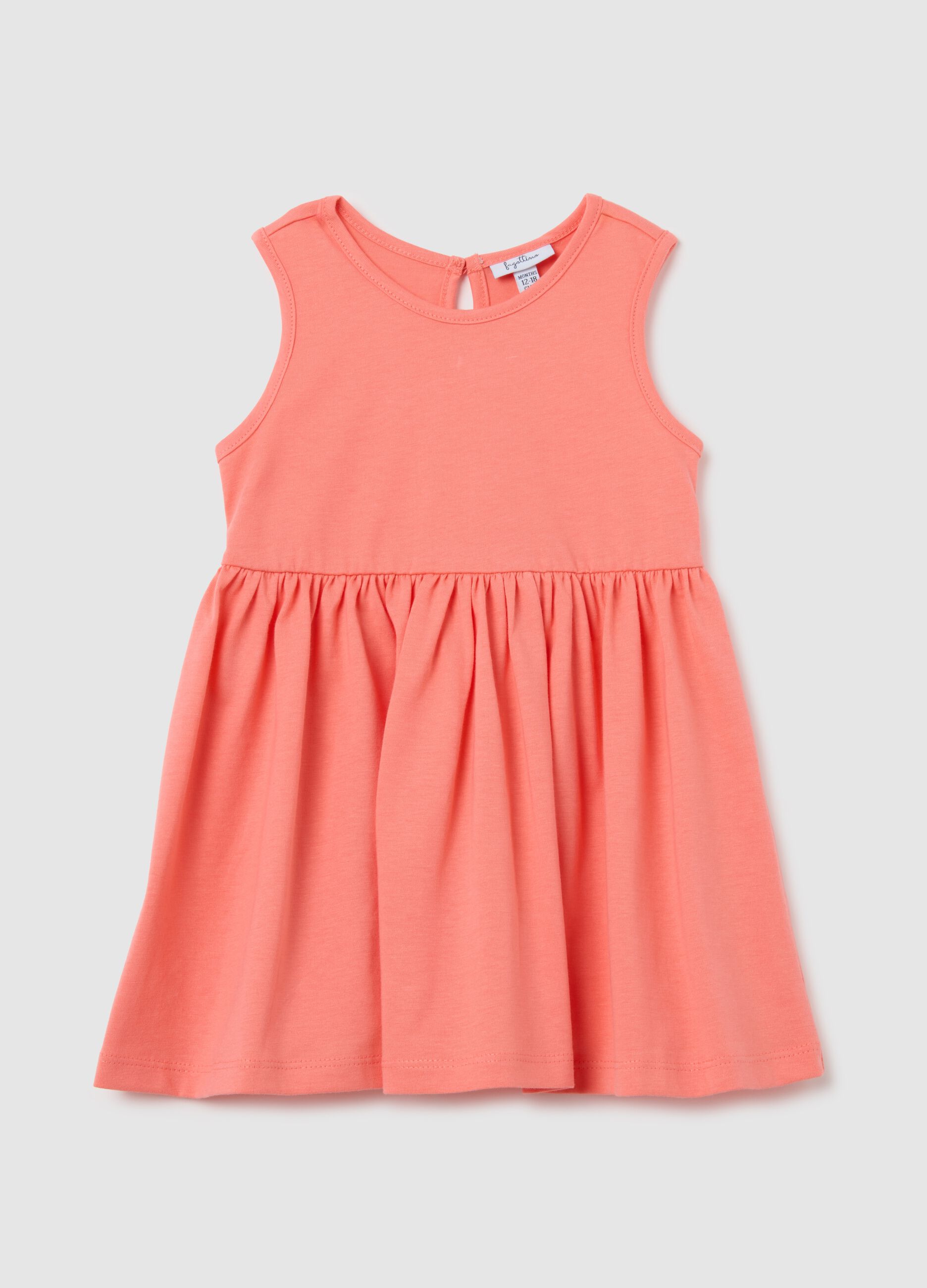 Babykleid aus reinem orangefarbenem Baumwolle im Regular Fit