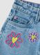 Shorts in puro cotone denim azzurri da bambina regular fit con ricami_3