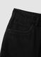 Black denim cotton blend slim fit shorts_5