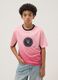 Pink short-sleeved T-shirt with graphic print, regular fit_1