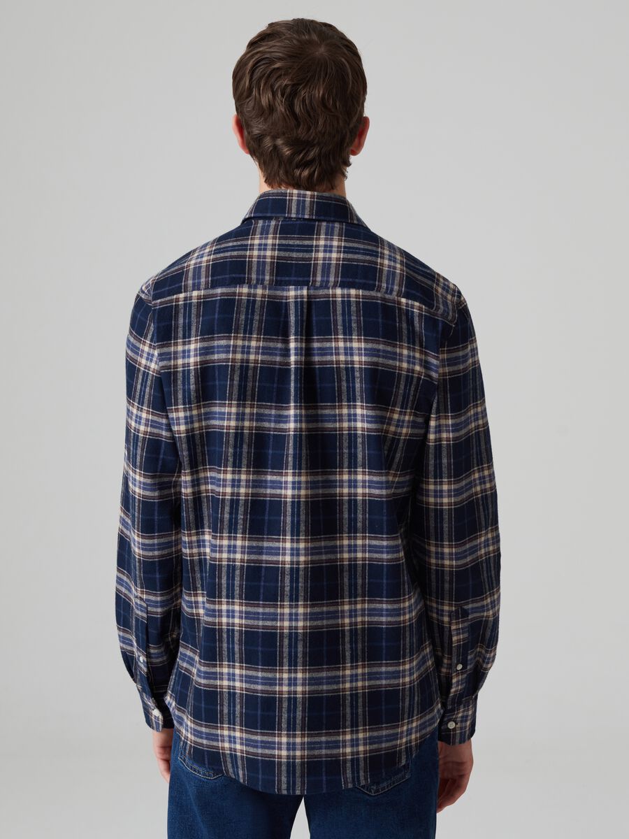 Flannel shirt with chequered pattern pocket_2