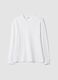 Wei&szlig;es T-Shirt aus reiner Baumwolle mit V-Ausschnitt, Regular Fit_0