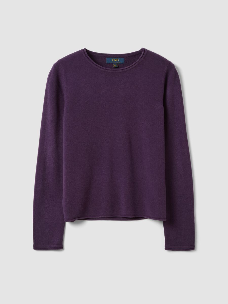 Dark purple fitted crew-neck long-sleeve top_4