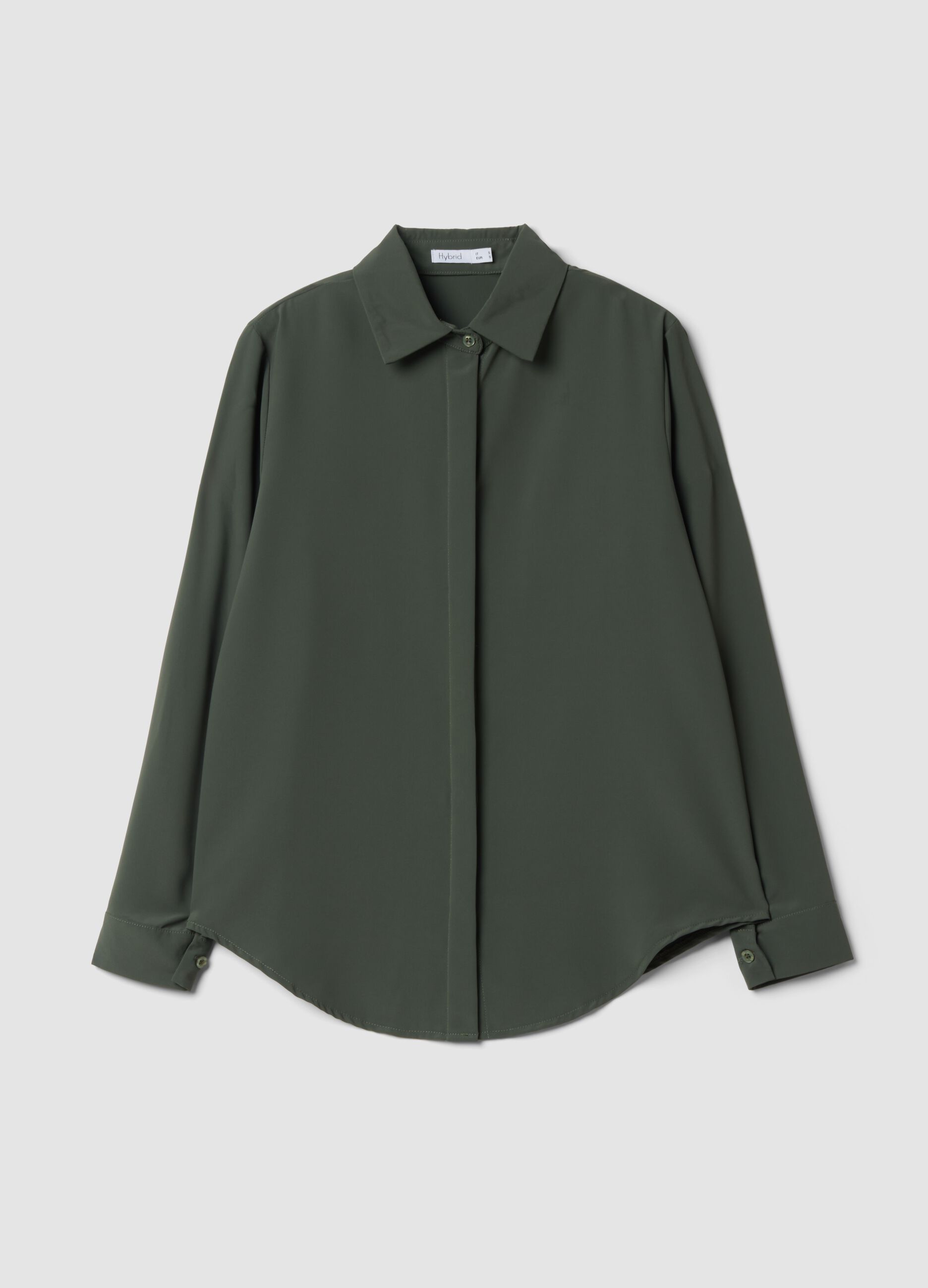 Green regular-fit shirt with classic collar