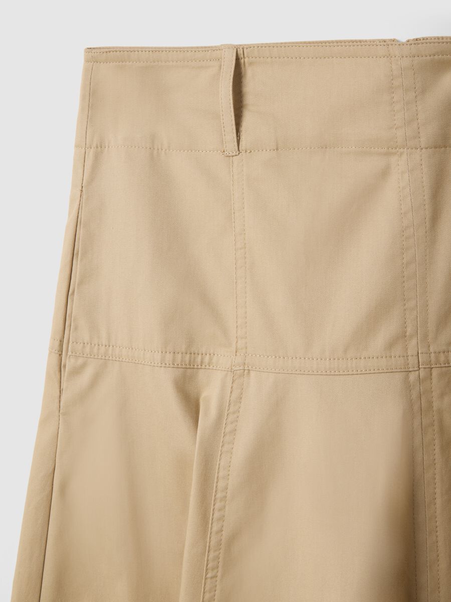 Gonna beige lunga in puro cotone_5