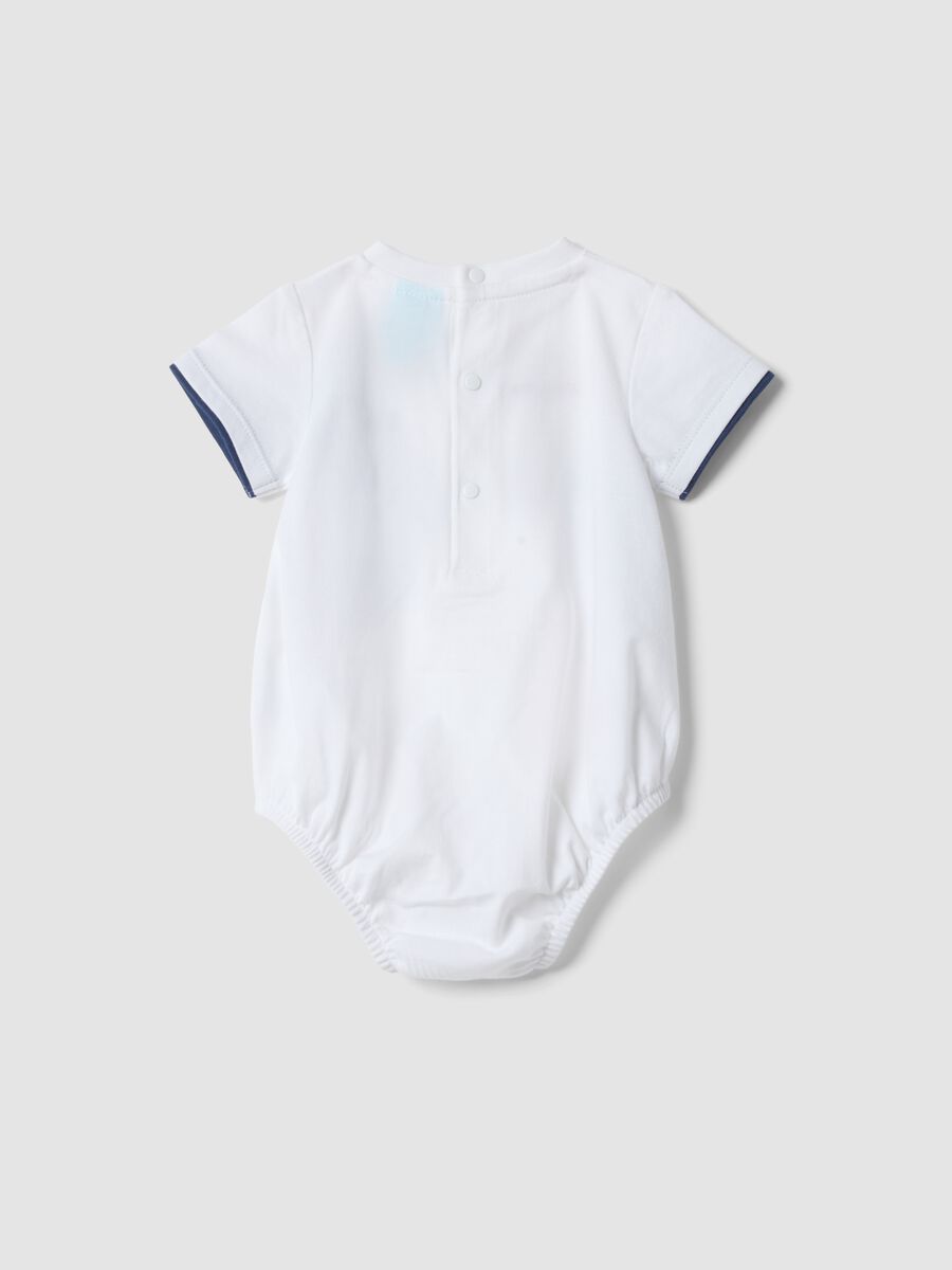 White pure cotton infant onesie featuring Mickey Mouse_1