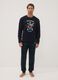 Navy blue long pyjamas with crew neck and Mickey & Friends print_0