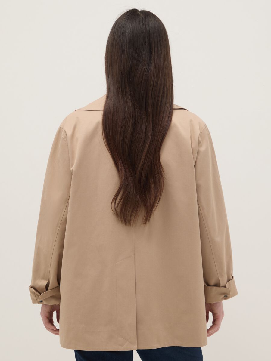 Beige Cotton Blend Oversize Fit Jacket_2