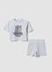 Grey cotton-blend set with T-shirt and shorts_3