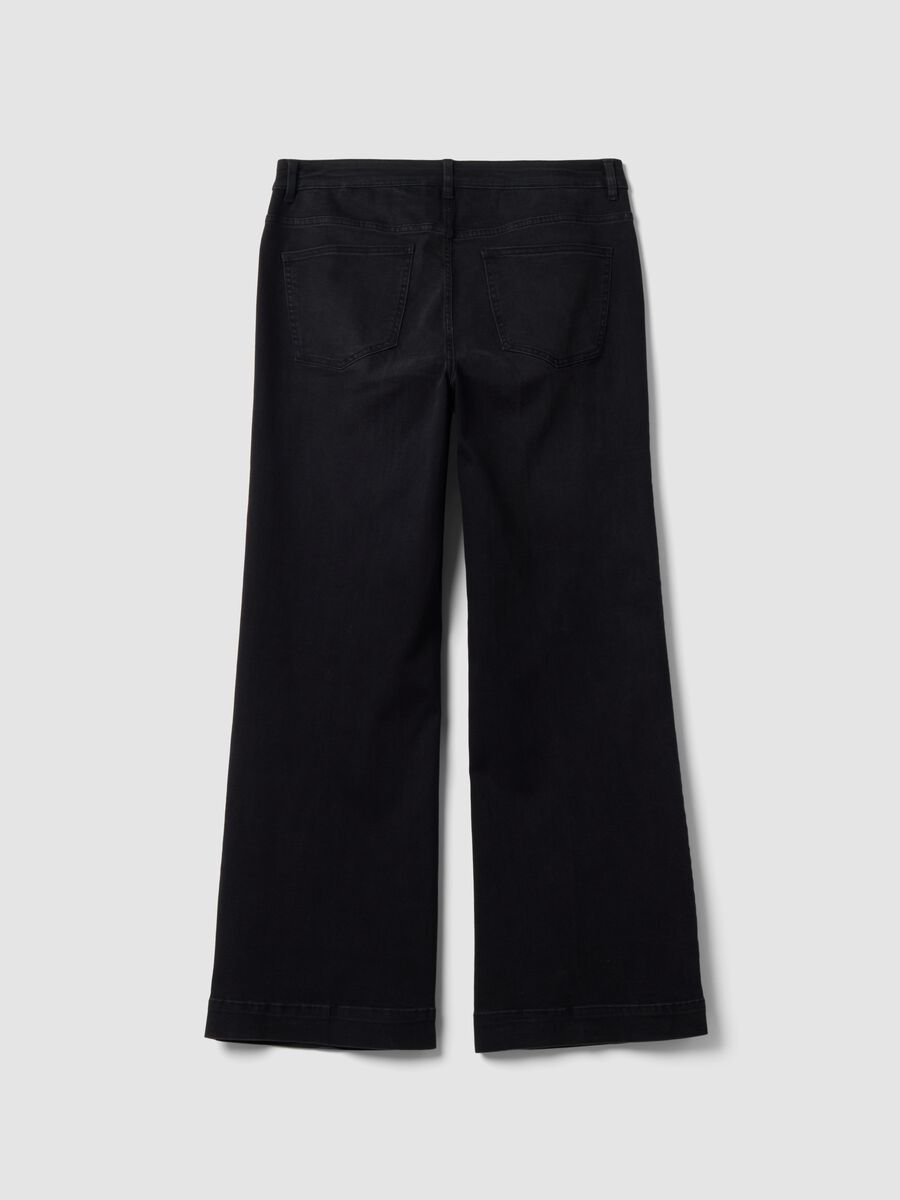 Schwarze Stretch-Denim-Jeans aus Baumwolle und Viskose &ndash; Bootcut-Fit_1