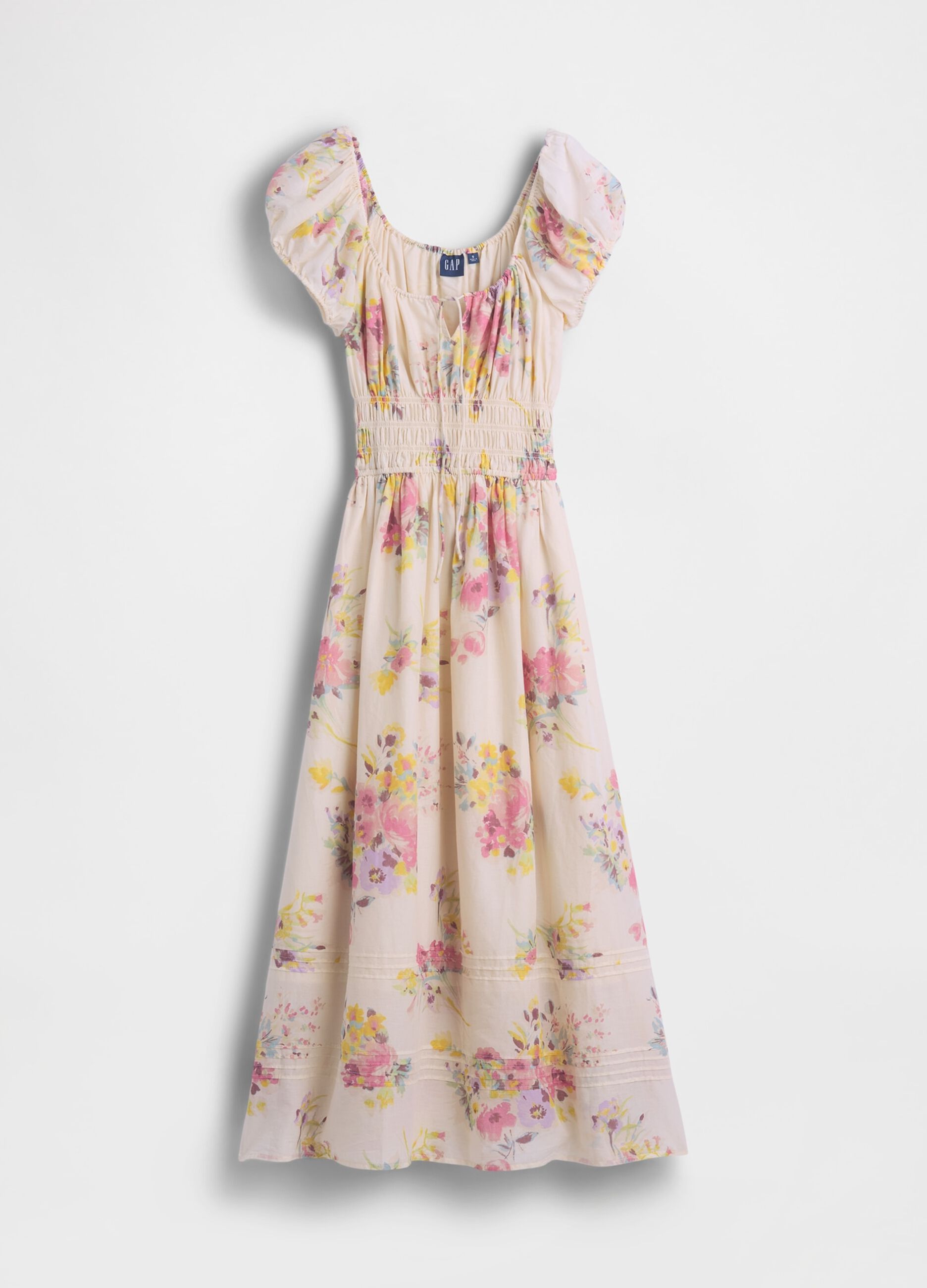 Pure cotton floral midi dress