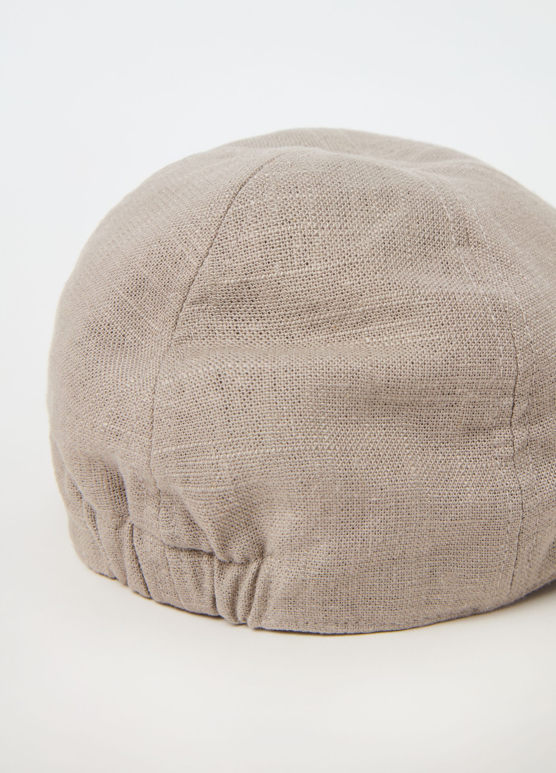 Linen blend flat cap