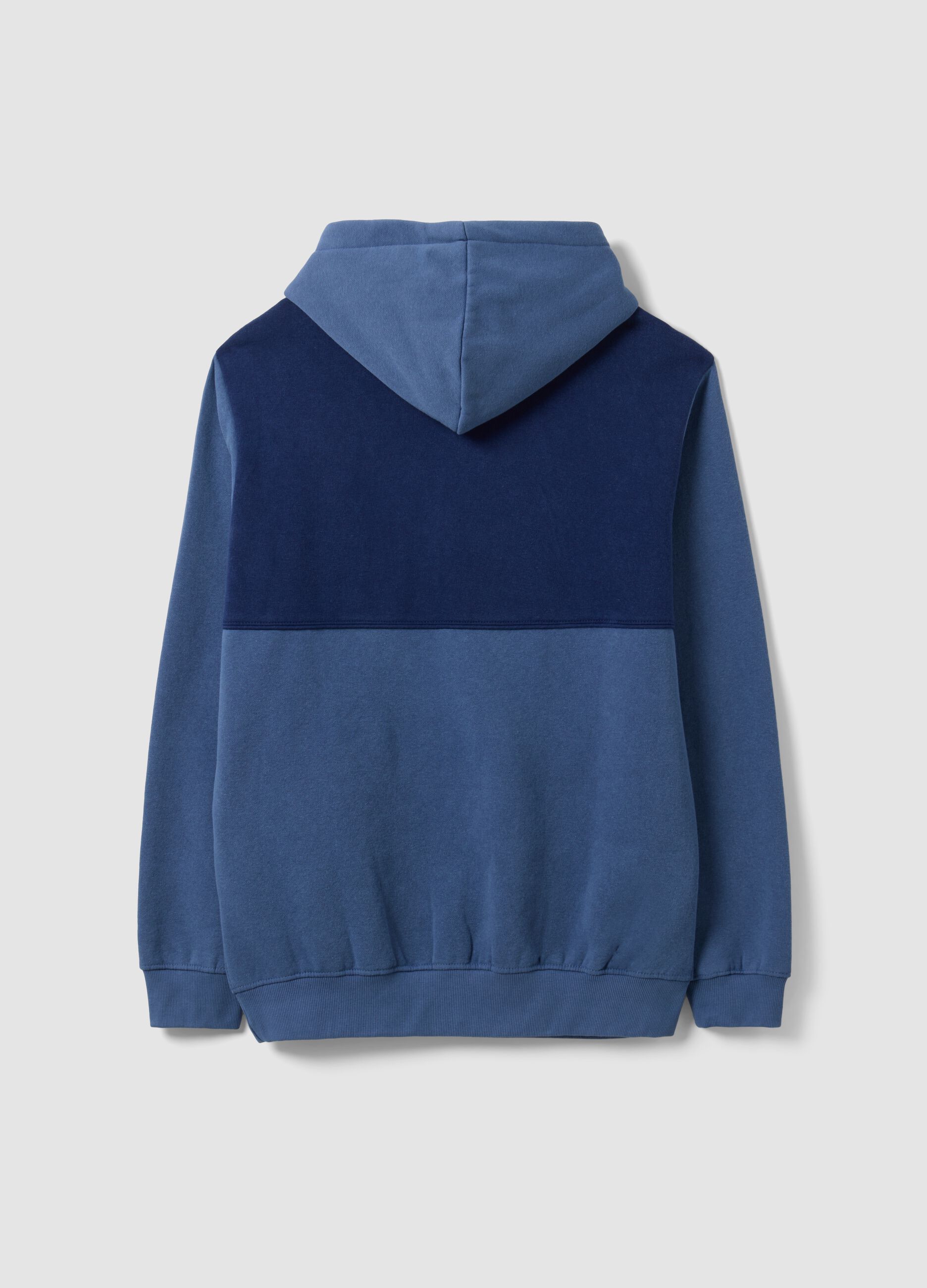 Blue hooded sweatshirt in cotton blend with logo