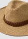 Sombrero panam&aacute; beige en tejido de papel puro con cinta marr&oacute;n_1