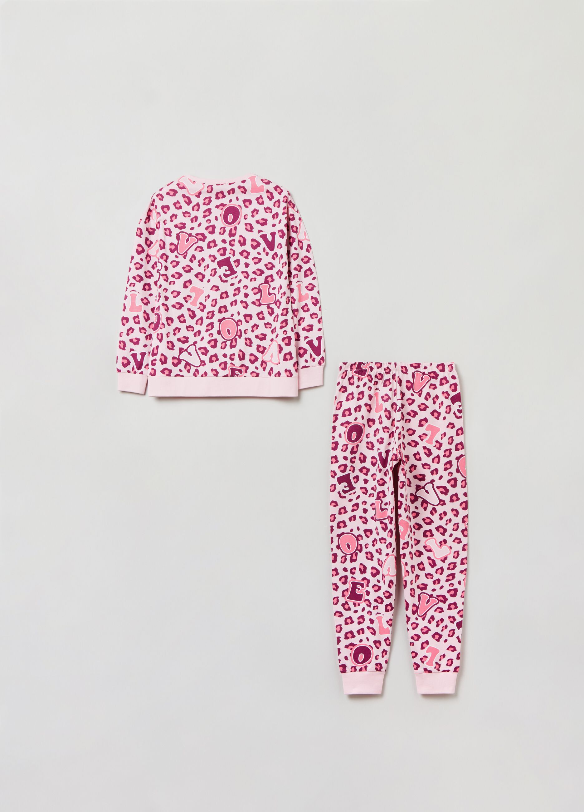 Cotton pyjamas with animal print_1