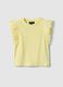 Girls&rsquo; yellow stretch-cotton vest top with ruffles_3