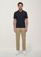 Black pure cotton piqu&eacute; polo shirt with classic collar, regular fit_3