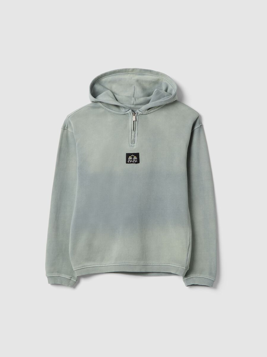 Green Tie-Dye Oversized Fit Boys' Pure Cotton Sweatshirt_3