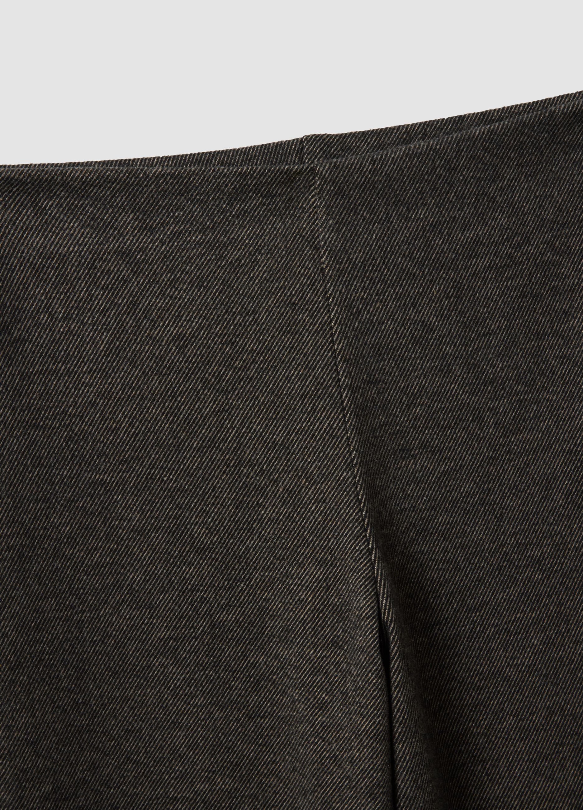 Brown wide-leg trousers in stretch viscose