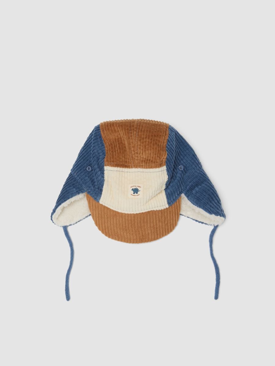 Cappello multicolor in puro cotone con paraorecchie_0