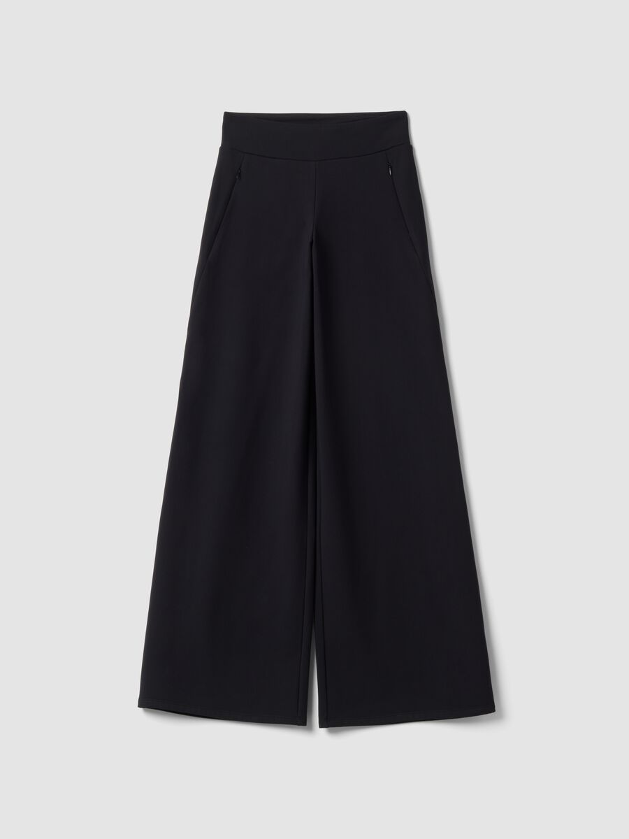 Schwarze Wide-Leg-Hose aus Stretchmaterial ALTAVIA STUDIO_4